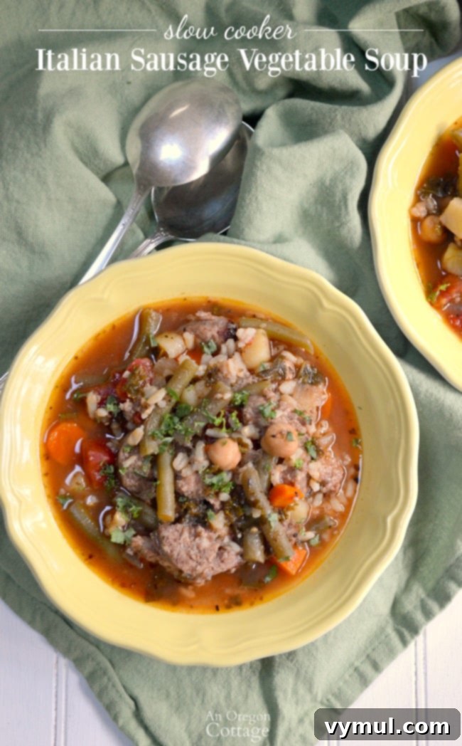 Slow Cooker Italian Sausage Vegetable Soup
