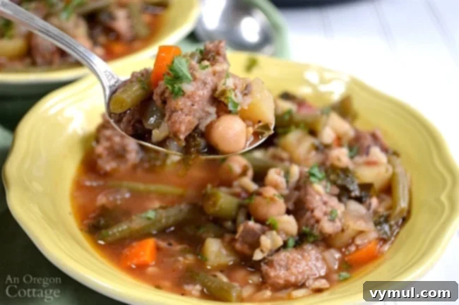 Slow Cooker Italian Sausage Vegetable Soup