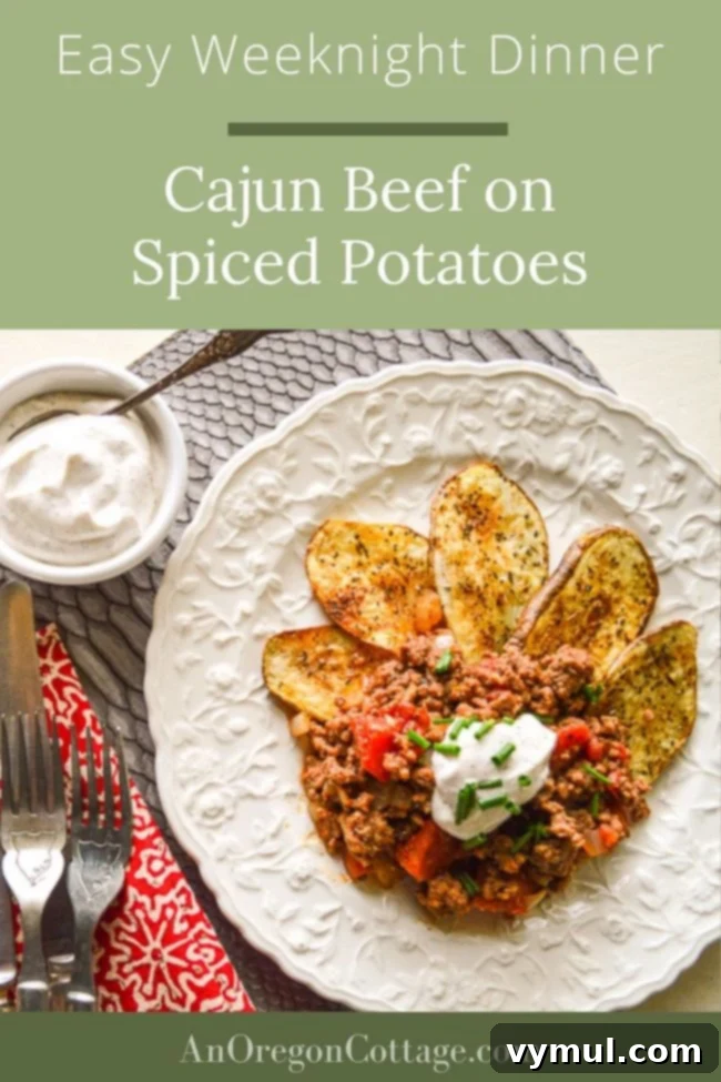 Speedy Cajun Beef and Rustic Spiced Potatoes 8 Weeknight Cajun beef on potatoes - a 30-minute recipe with ground meat and flavorful seasonings.