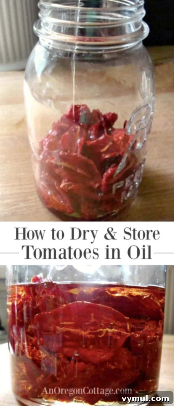 Drying tomatoes and storing in olive oil at room temperature.