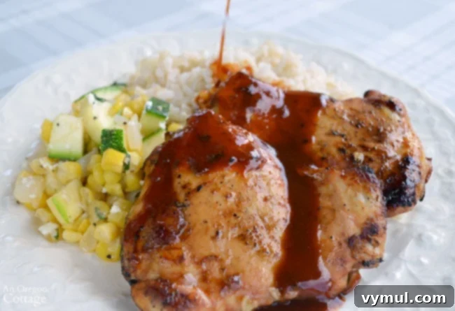 Sriracha Soy Glazed Chicken 5 Soy Sriracha Marinated Chicken served with a reduced sauce and side dishes.