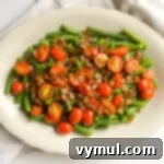 Speedy Healthy Green Bean Delight with Caramelized Onions and Tomatoes 6 Green beans-caramelized onions-tomatoes above