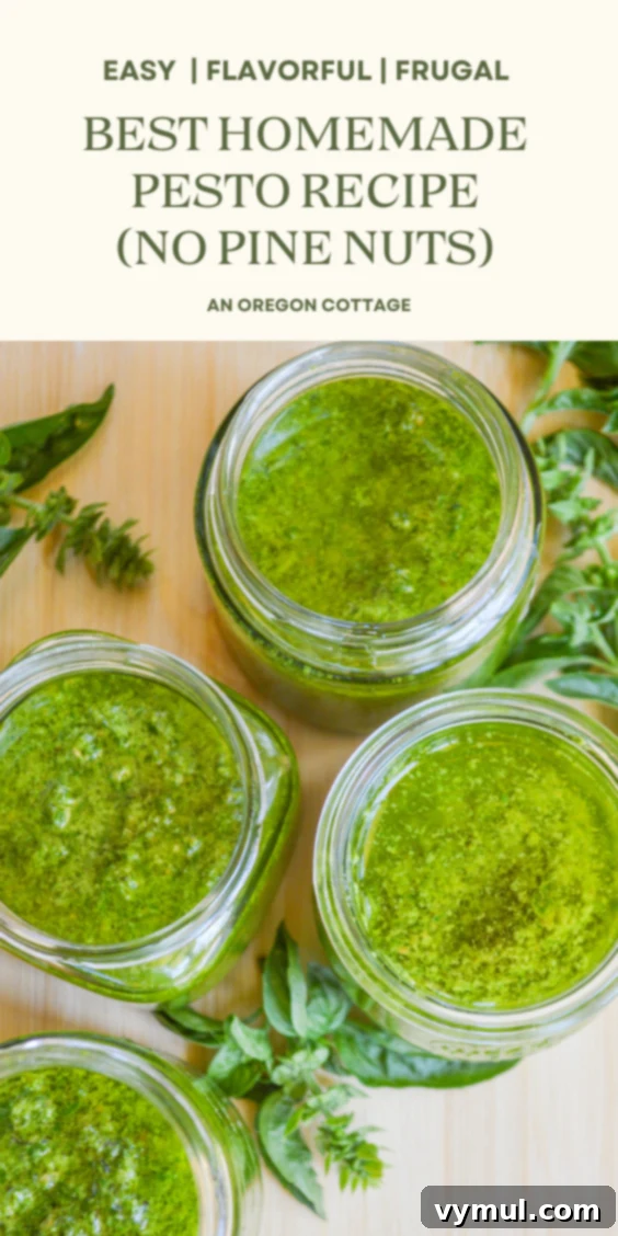 homemade pesto pin image