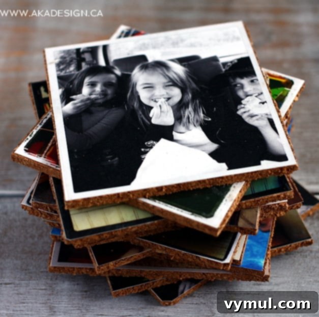 Thoughtful Handcrafted Presents for All Seasons 19 DIY Photo Coasters via AKA Design