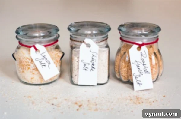 Thoughtful Handcrafted Presents for All Seasons 31 Flavored salt sets in jars