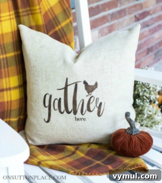 Thoughtful Handcrafted Presents for All Seasons 5 Easy stenciled pillow cover & more stencil gift ideas