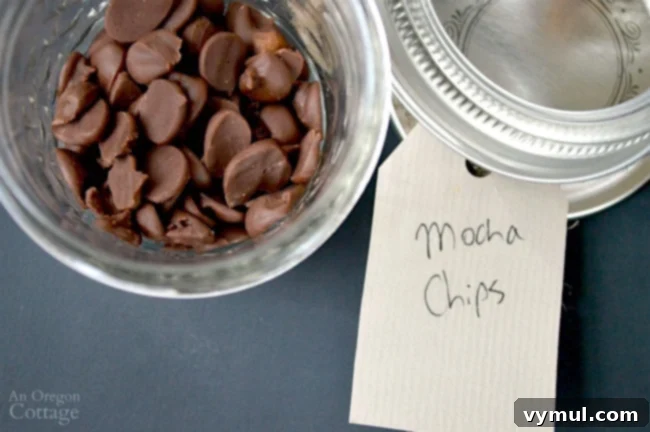 Build Your Own Sundae Gift Basket with Free Tags 5 Ice Cream Sundae Kit-mocha chips label