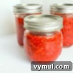 freezer jam in jars with lids