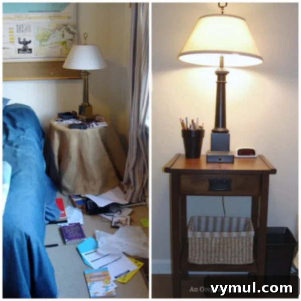 Teen Bedroom Glow Up 5 Teen Bedroom Makeover Before-After Nightstand - An Oregon Cottage