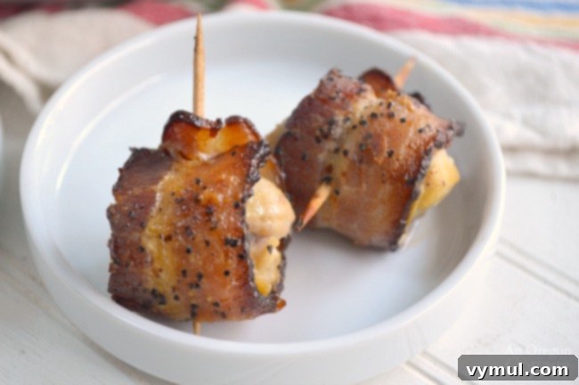 Maple Mustard Glazed Chicken Bacon Bites 9 Maple Mustard Bacon Chicken Bites