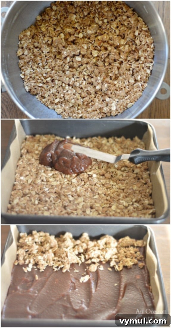 Rustic Apple Butter Oat Bars 4 Making whole grain apple butter bars