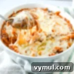 serving simple baked pasta