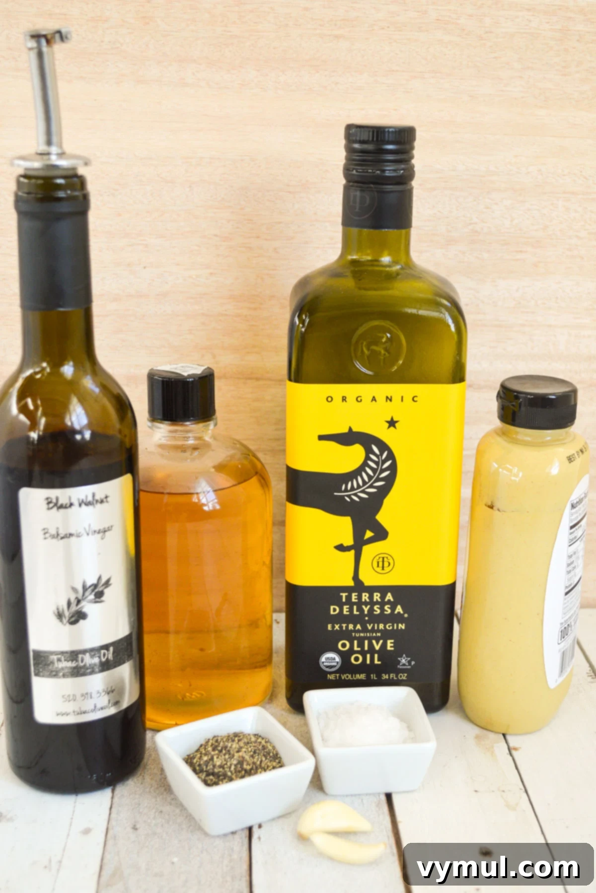 One Easy Vinaigrette Recipe Infinite Flavor Options 5 Balsamic vinaigrette ingredients: olive oil, balsamic vinegar, Dijon, garlic, salt, pepper