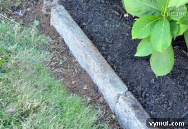 Simple, Budget-Friendly Concrete Edging for Your Garden Beds and Paths 12 Cement Garden Edging-installed edging