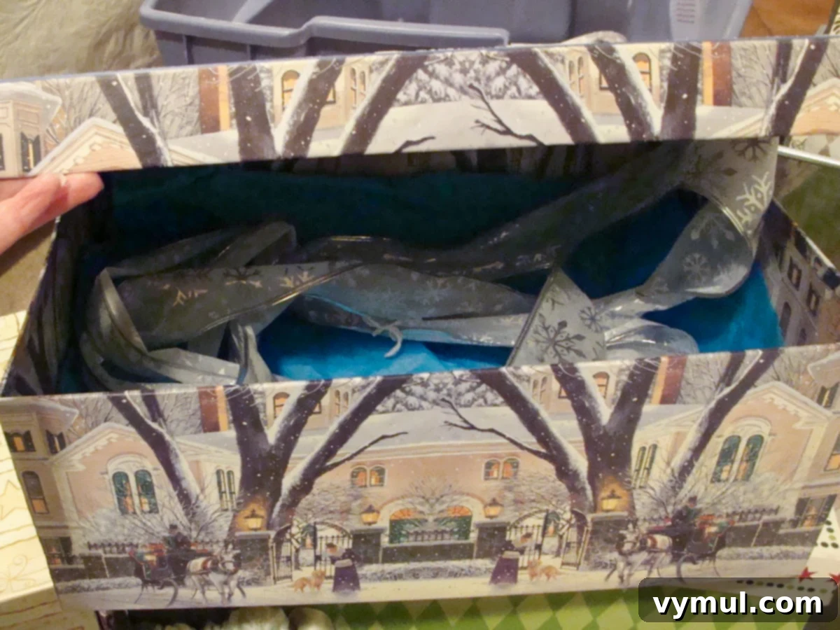 Effortless Christmas Gift Wrapping: Save Time, Save Money, Go Green 5 Coordinated bow and tissue elegantly stored inside a decorative reusable gift box