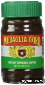 Instant espresso powder, a key ingredient for flavorful mocha chip cookies.