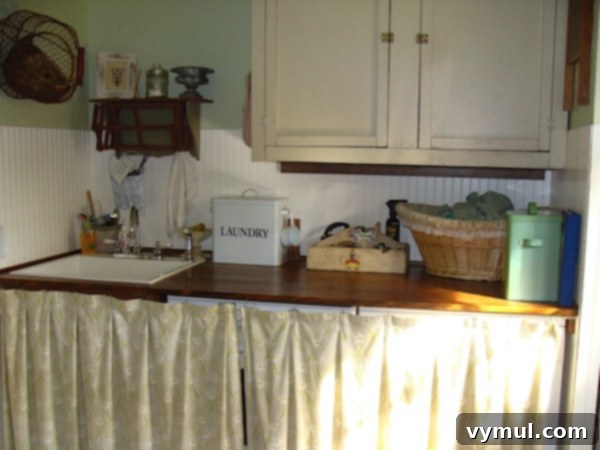 Our Garage Becomes a Dream Laundry & Mudroom 6 Remodeled Garage Laundry Room with Washer and Dryer and Custom Counter