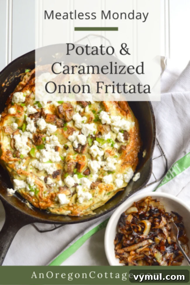 Sweet and Savory Potato and Caramelized Onion Frittata 11 meatless potato-caramelized onion frittata