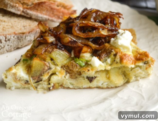 Sweet and Savory Potato and Caramelized Onion Frittata 8 potato frittata with caramelized onions_cropped