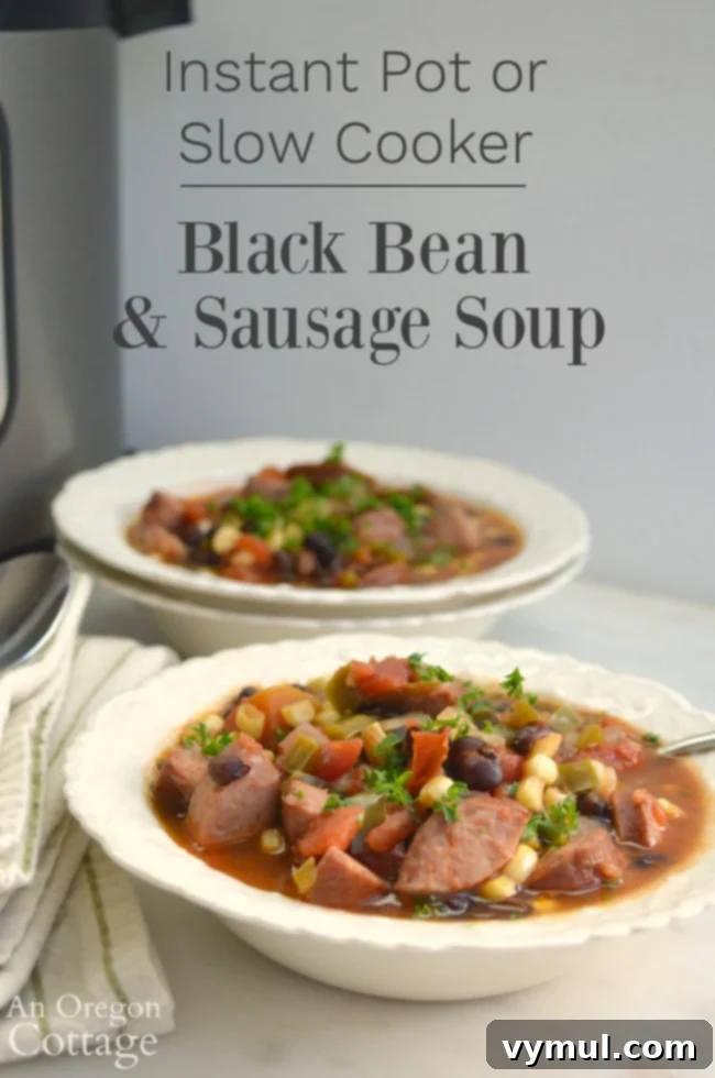 Instant Pot-Slow Cooker Black Bean Sausage Soup_