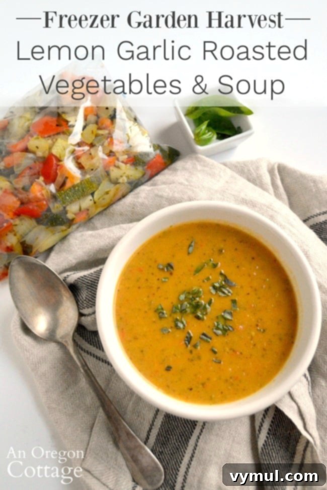 From Freezer to Flavor: Lemon Garlic Roasted Veggies & Comfort Soup 2 Garden Harvest Lemon Garlic Roasted Vegetable Soup from Frozen Vegetables