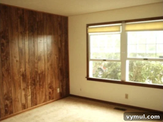 Series Three: Reimagining Our Restful Retreats 2 Son's bedroom before remodeling with 70s brown paneling - An Oregon Cottage