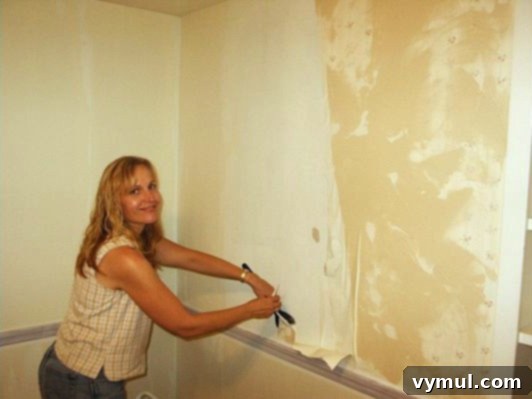 Series Three: Reimagining Our Restful Retreats 5 Close up of peeling stubborn 1980s wallpaper - An Oregon Cottage