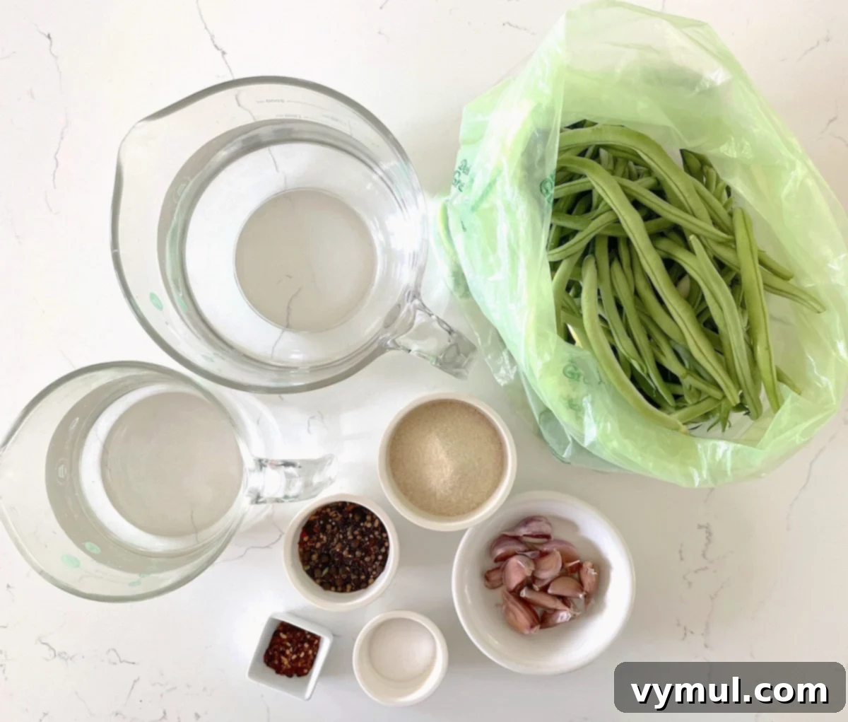 ingredients for canning pickled green beans