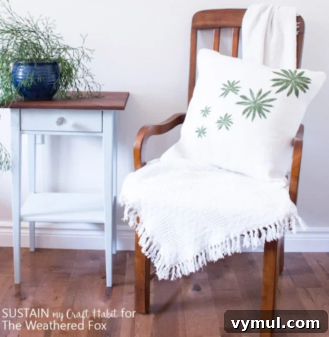 15 Easy and Beautiful Handmade Garden Gifts 14 DIY Leaf-Stamped Outdoor Pillow Covers at The Weathered Fox