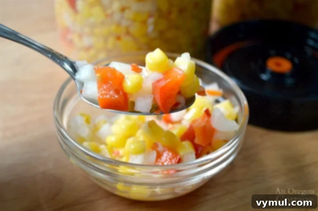 Easy 5-Minute Fermented Corn Relish Magic 3 Foolproof Pickled Fermented Corn Relish in a jar