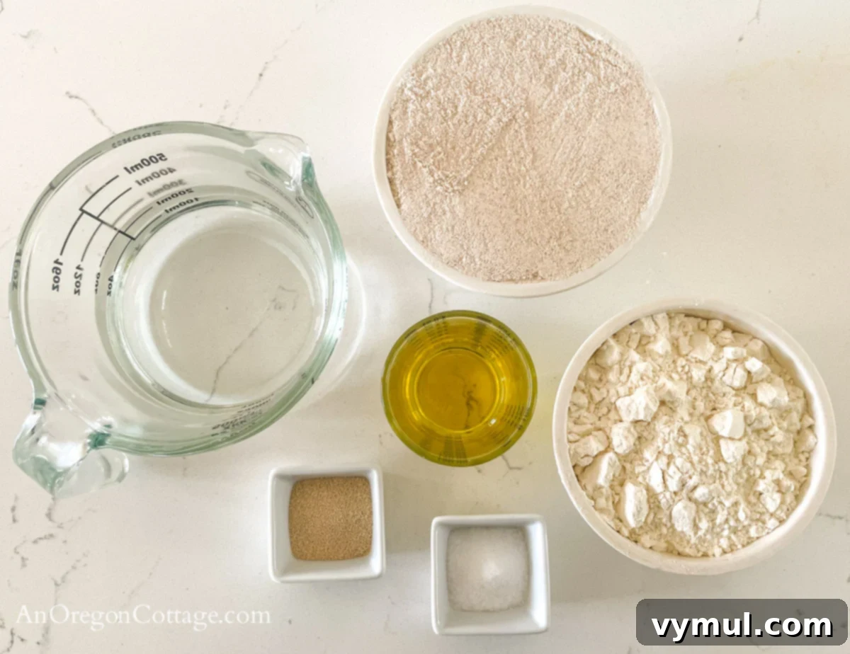 Simple Wholesome Homemade Pita 4 pita bread ingredients above