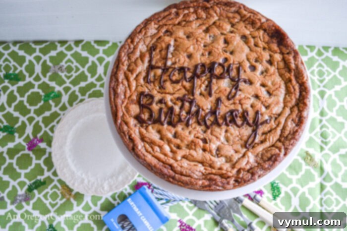 Giant Birthday Cookie writing above
