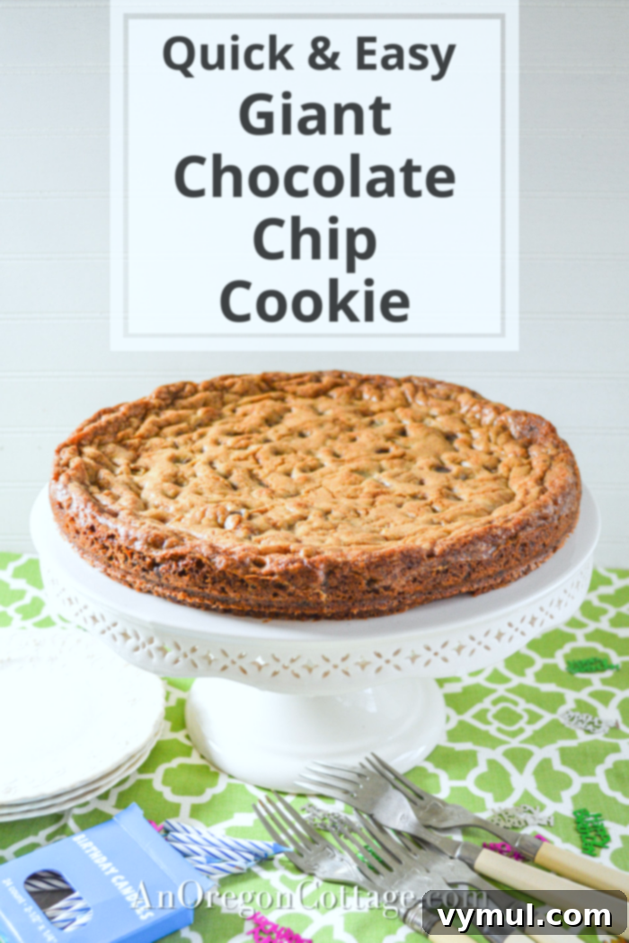 quick giant chocolate chip cookie