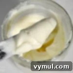 Immersion Blender Homemade Mayonnaise: mayo on knife