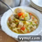 homemade chicken noodle soup in bowl