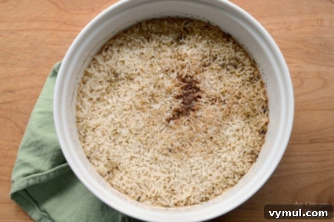 Baked Tasty Rice out of oven