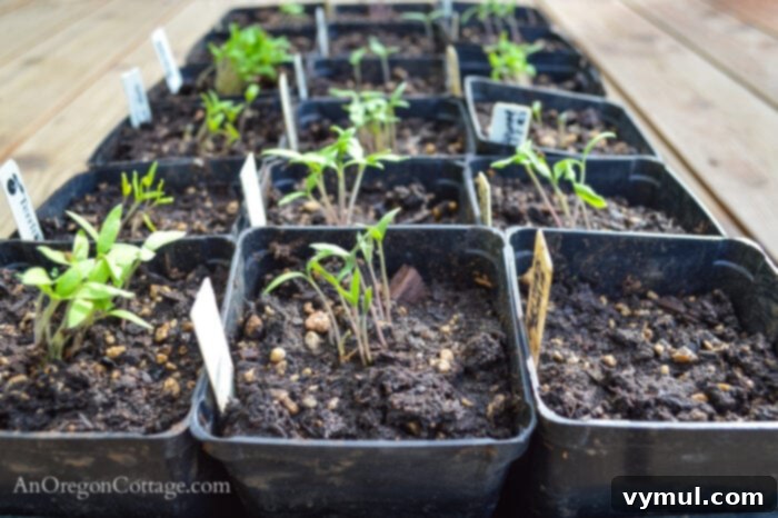 Seedlings at One Week in tray close