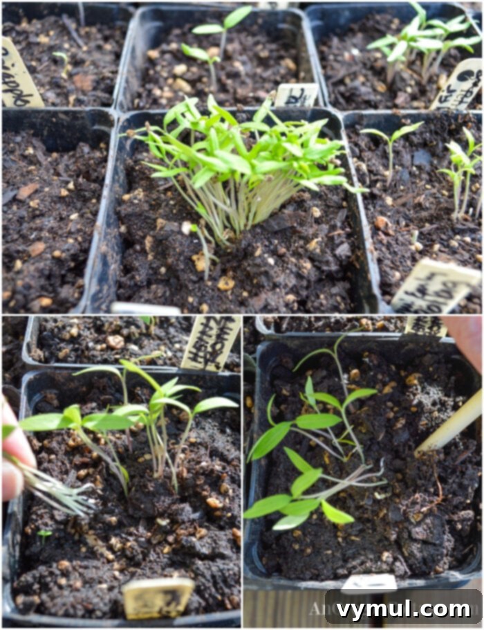 thinning seedlings week 1