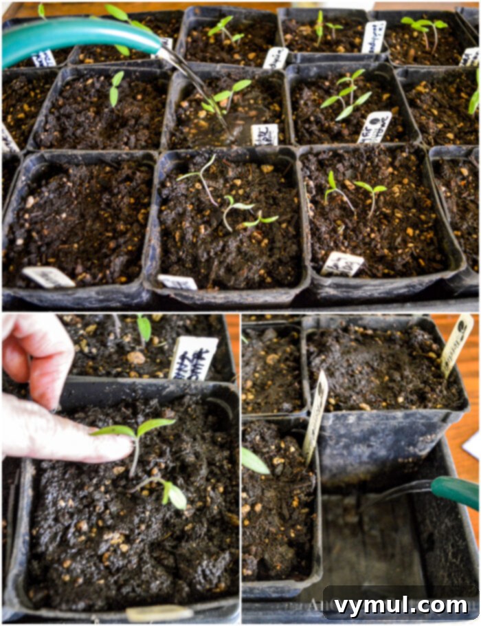 watering seedlings week 1