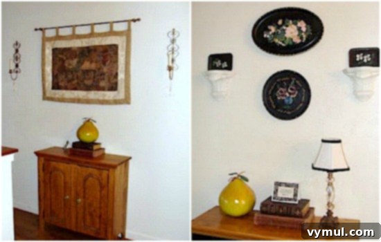 Designing a Perfectly Mismatched Gallery Display 3 Entry evolution: Before and After Gallery Wall