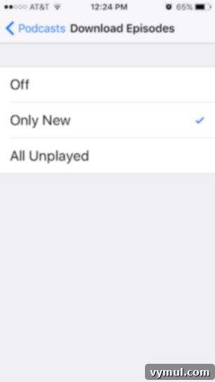 Set podcasts to download