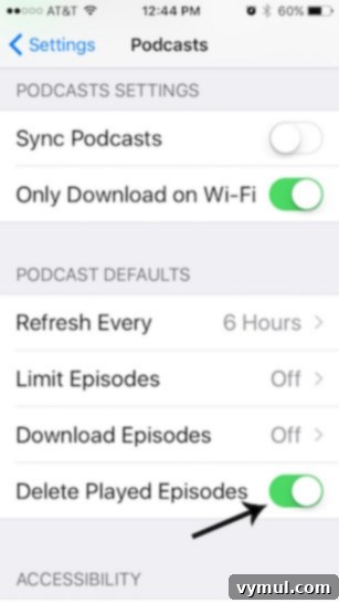 How to delete played episodes