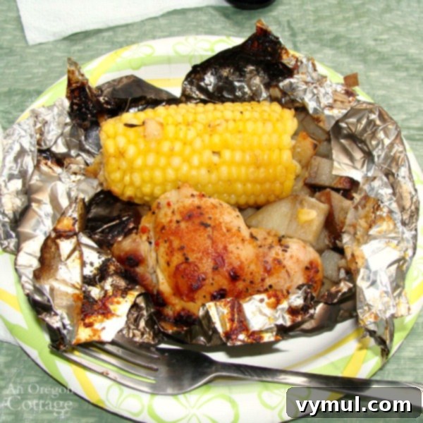 Ep. 5: Camper Quirks, Culinary Conquests, and Canine Catastrophes 7 A hearty and easy Camping Chicken Foil Dinner, perfect for campfire cooking and stress-free outdoor meals.