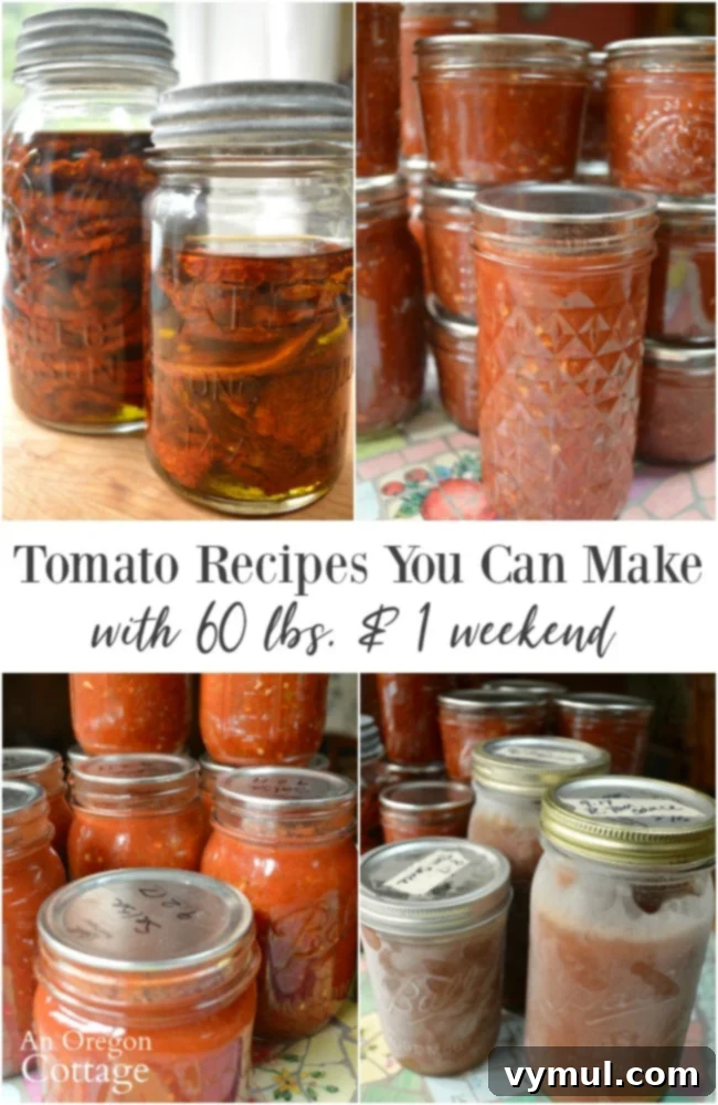 The Tomato recipes made with 60 pounds on a weekend