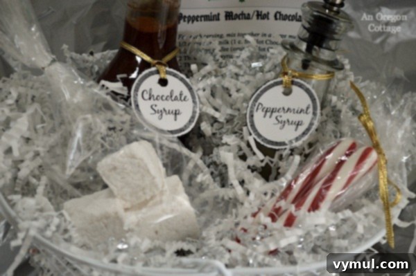 Homemade cappuccino and Peppermint Mocha Gift Baskets