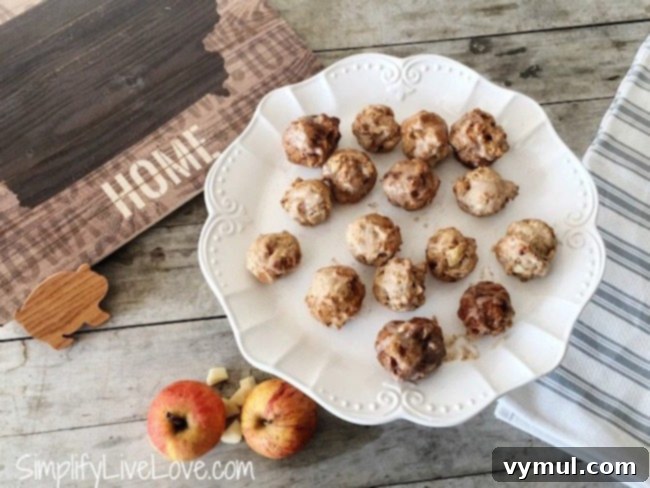 Thanksgiving Crunch Time: 23 Last-Minute Ideas for Doing, Dining, & Discovering 16 apple-fritter-bites, golden-brown glazed apple fritter cookie bites, dusted with cinnamon, a sweet and simple dessert or snack.