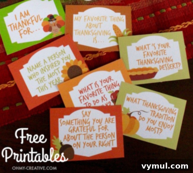 Thanksgiving Crunch Time: 23 Last-Minute Ideas for Doing, Dining, & Discovering 5 Free-Printable-Question-Cards-Thanksgiving-Conversation-Starters-OHMY-CREATIVE.COM
