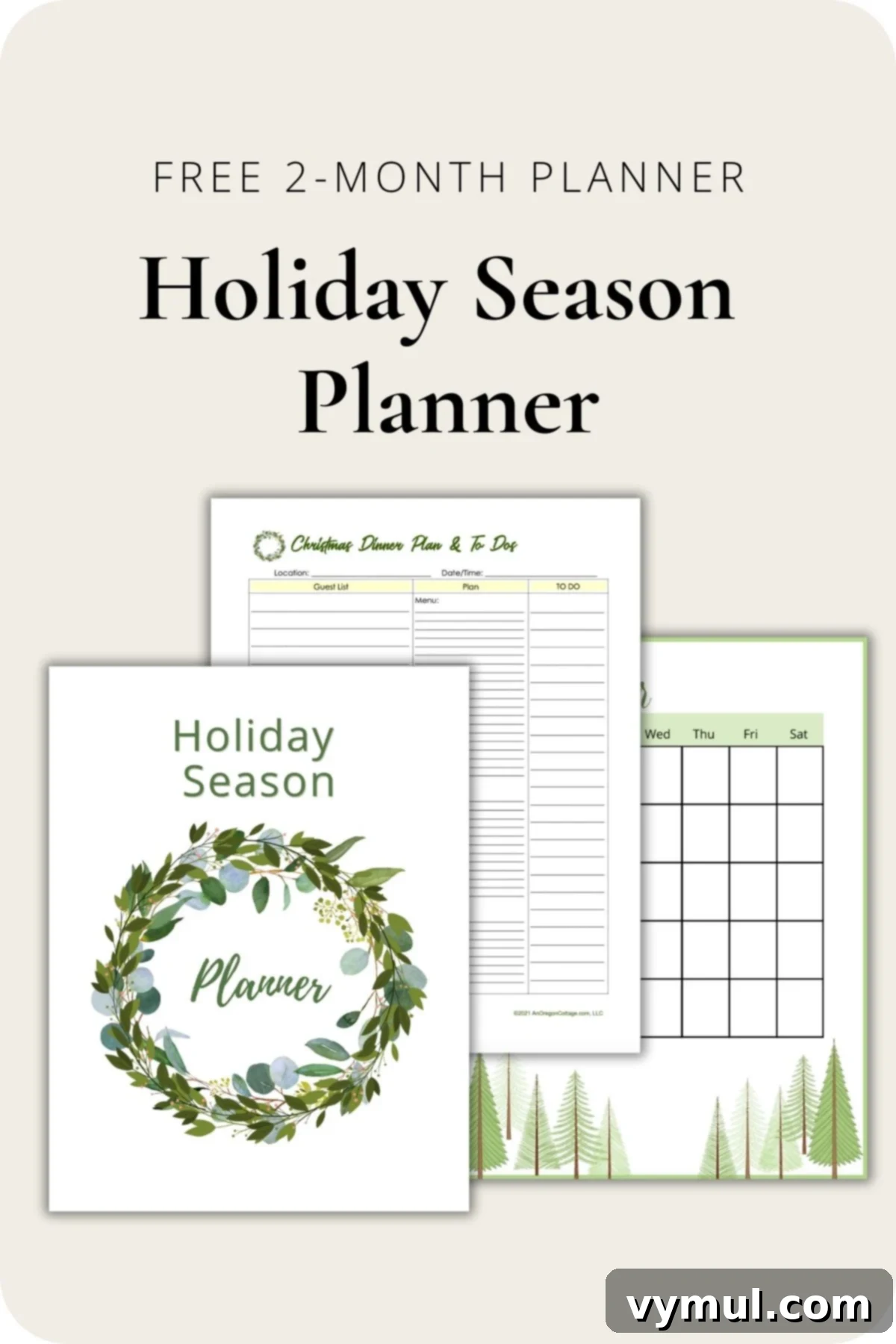 holiday season planner Pinterest image
