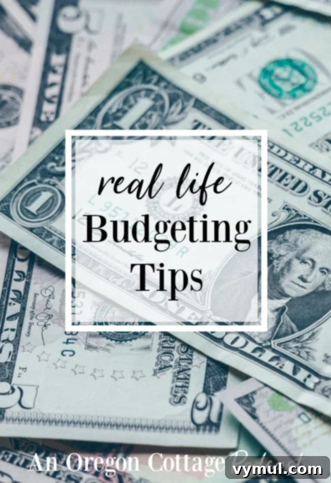 Practical budgeting tips including eating well on a budget from An Oregon Cottage Podcast Episode 20.