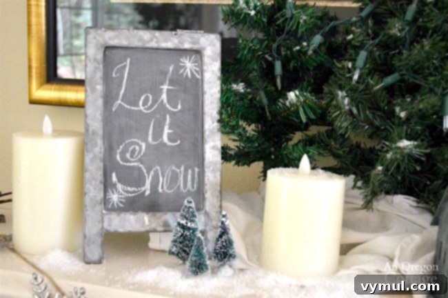 Snowy galvanized Christmas Decorations-let it snow sign